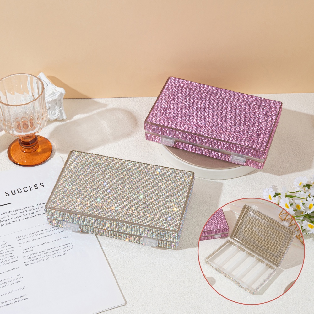 Luxury Skincare Containers - Caixa de Armazenamento Luxuosa com Strass