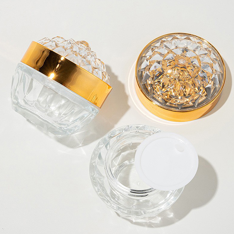 Luxury Skincare Containers - Frasco de creme facial de vidro