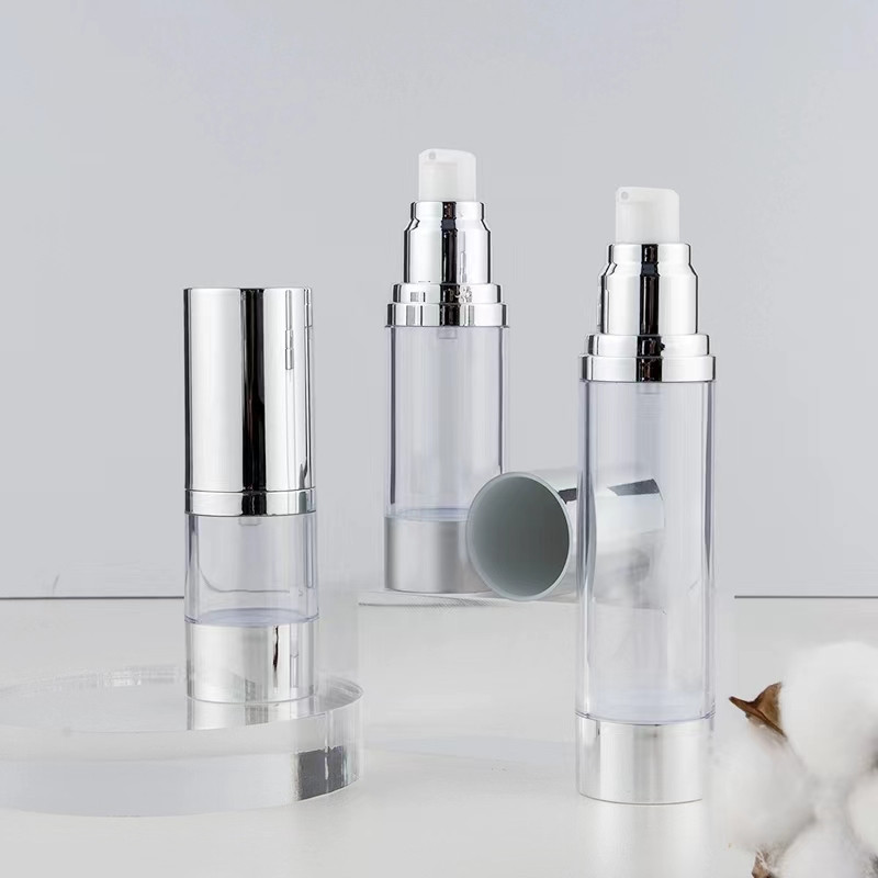 Luxury Skincare Bottles - Bomba de garrafa de vácuo prateada