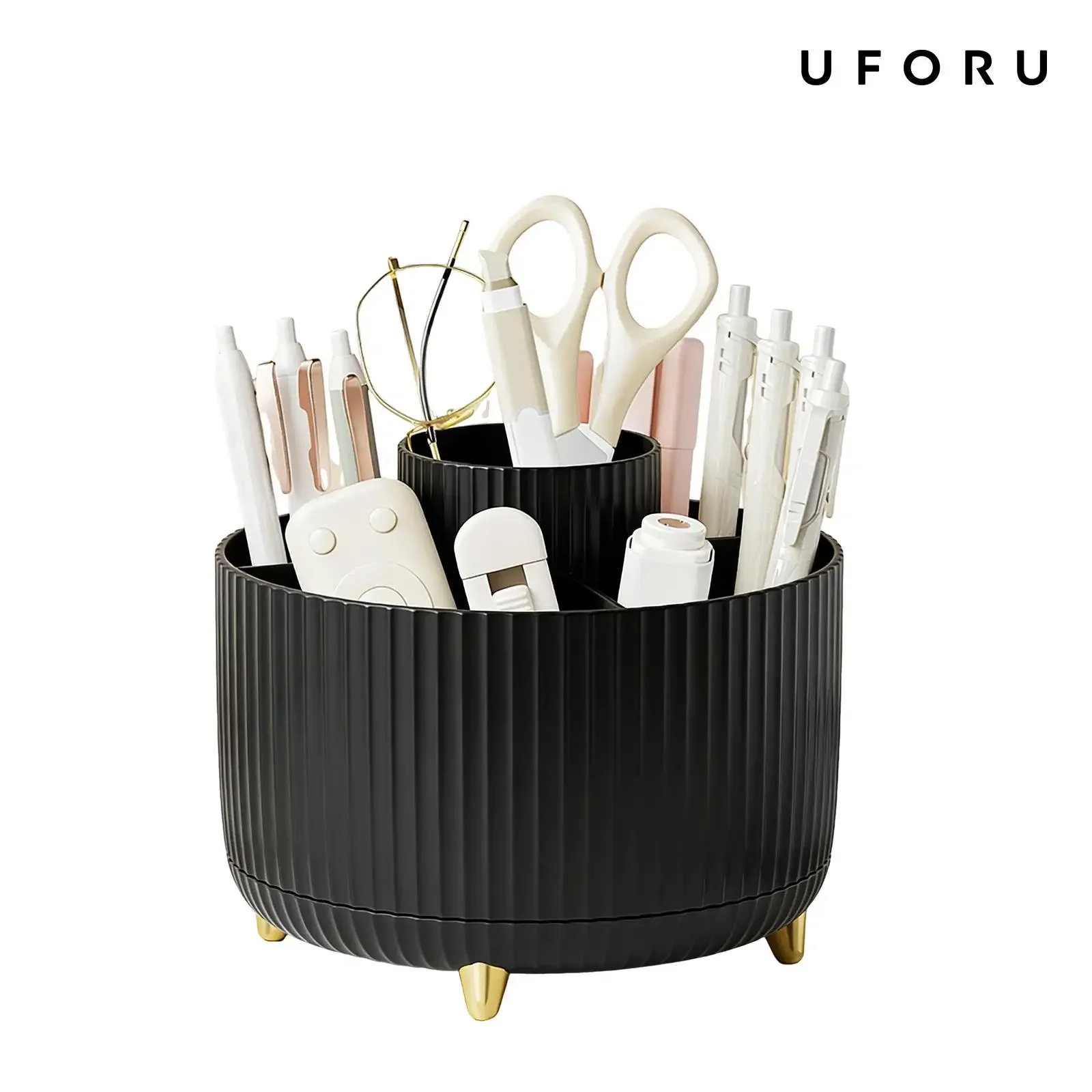 Luxury Skincare Display - Organizador de Maquiagem Giratório 360° Luxuoso