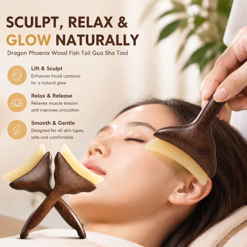 Luxury Skincare Tools - Placa Facial Multifuncional Gua Sha, Caneta
