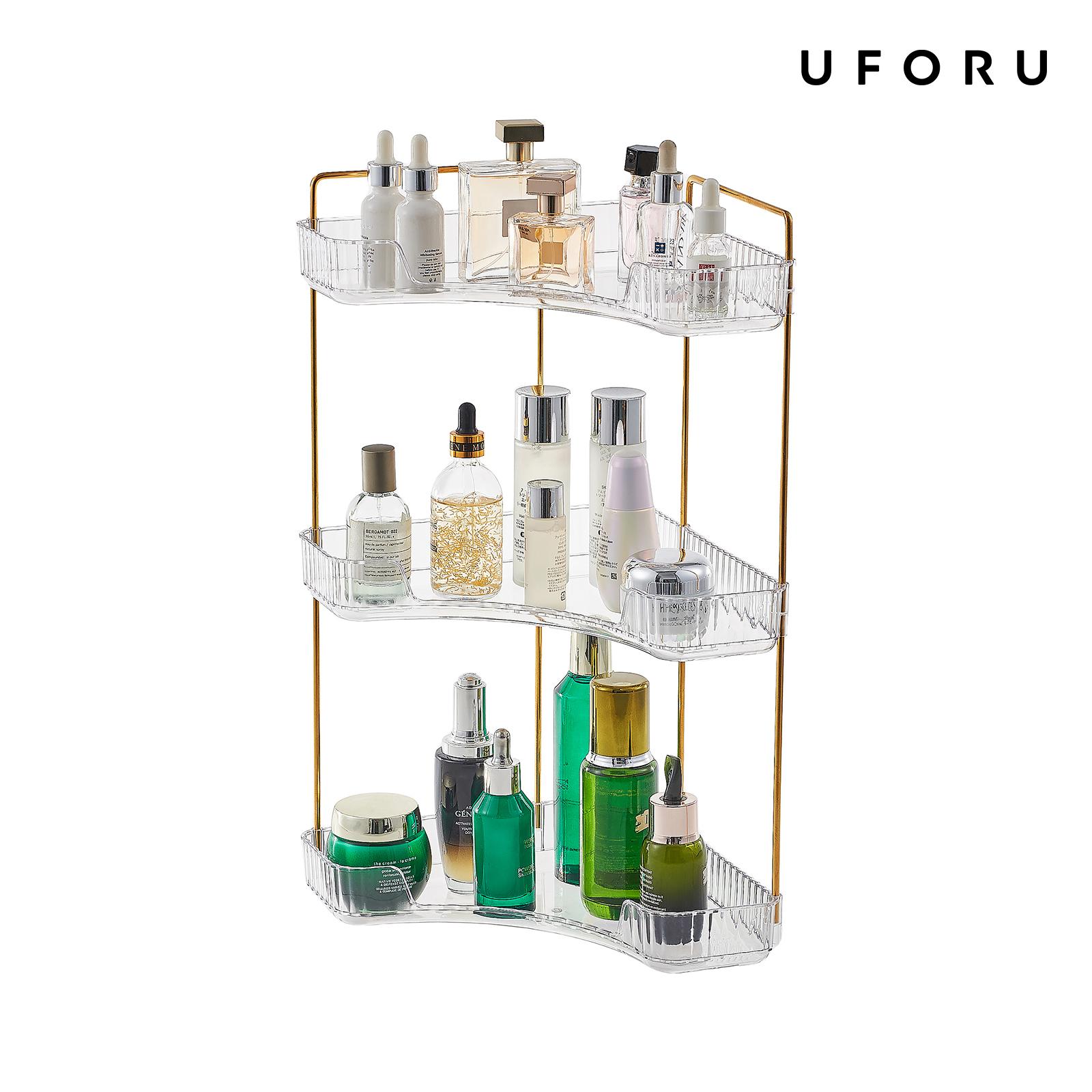 Luxury Skincare Tray - Organizador de Banheiro Transparente de 3