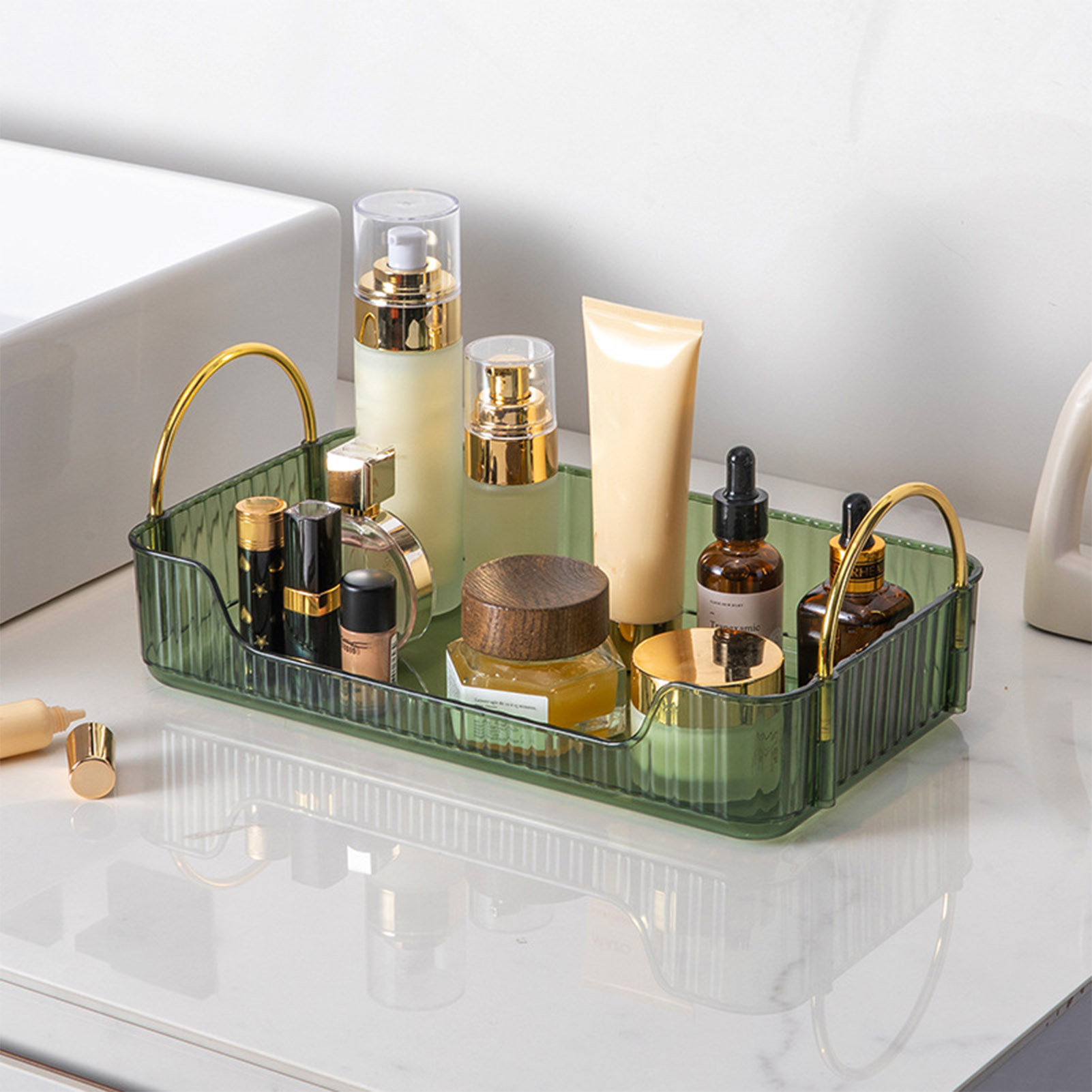 Organizador de banheiro de lux - Luxury Skincare Tray avaliação e preço